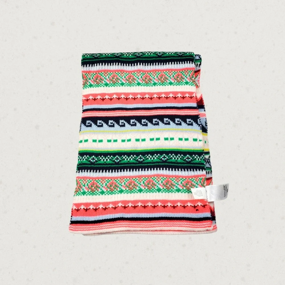 Gap Womens Multi Color Fair Isle Geometric Knit Winter Scarf One Size